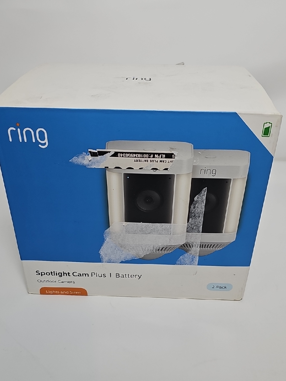 NEW Ring Spotlight Cam Plus Battery - White (2-Pack)